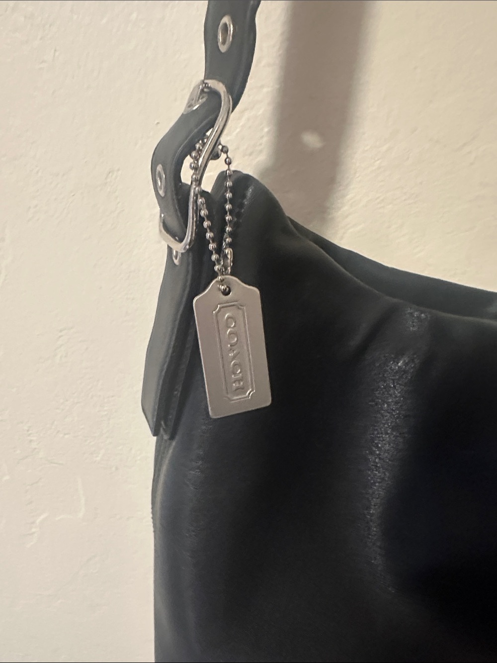 Coach Black Leather Hobo Shoulder Bag - Picture 2 of 5